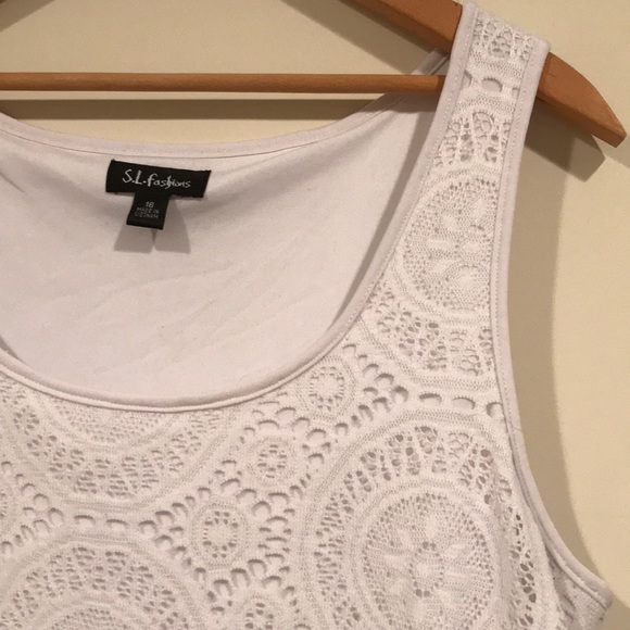 Plus Size Mini White Lace Dress - Picture 4 of 7